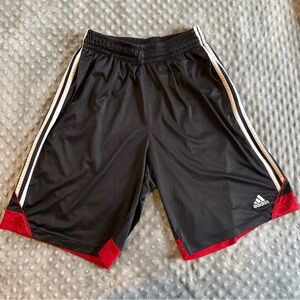 Adidas Men's Black Shorts with Red Trim